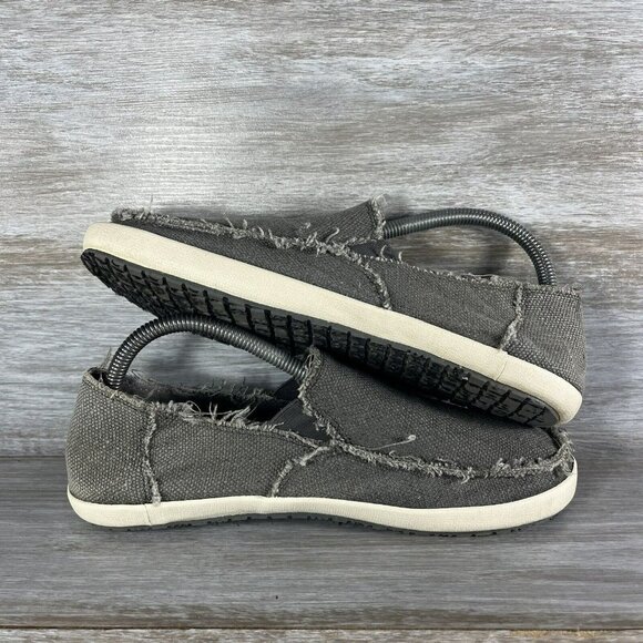 Sanuk Men's Rounder Hobo Slip On gray Canvas Loafers (Fits like a 7 but shoes 8) - Picture 8 of 10